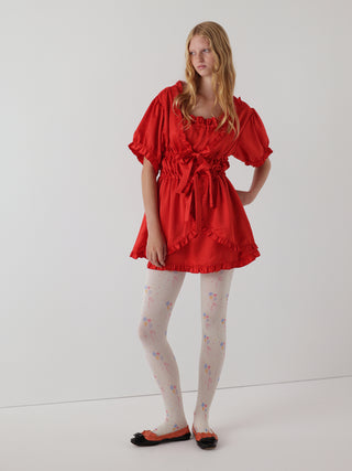 babydoll dress in ribbon red