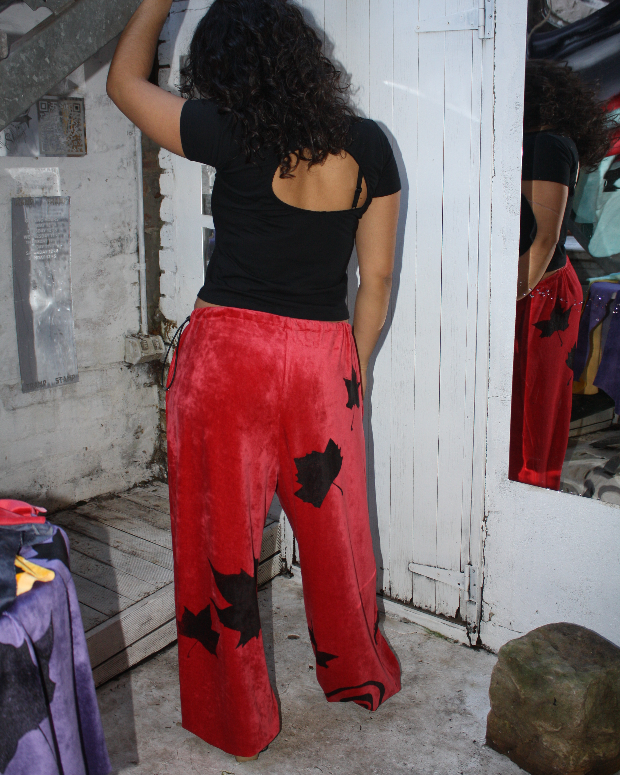 Yummy Mummy Track Pants in red