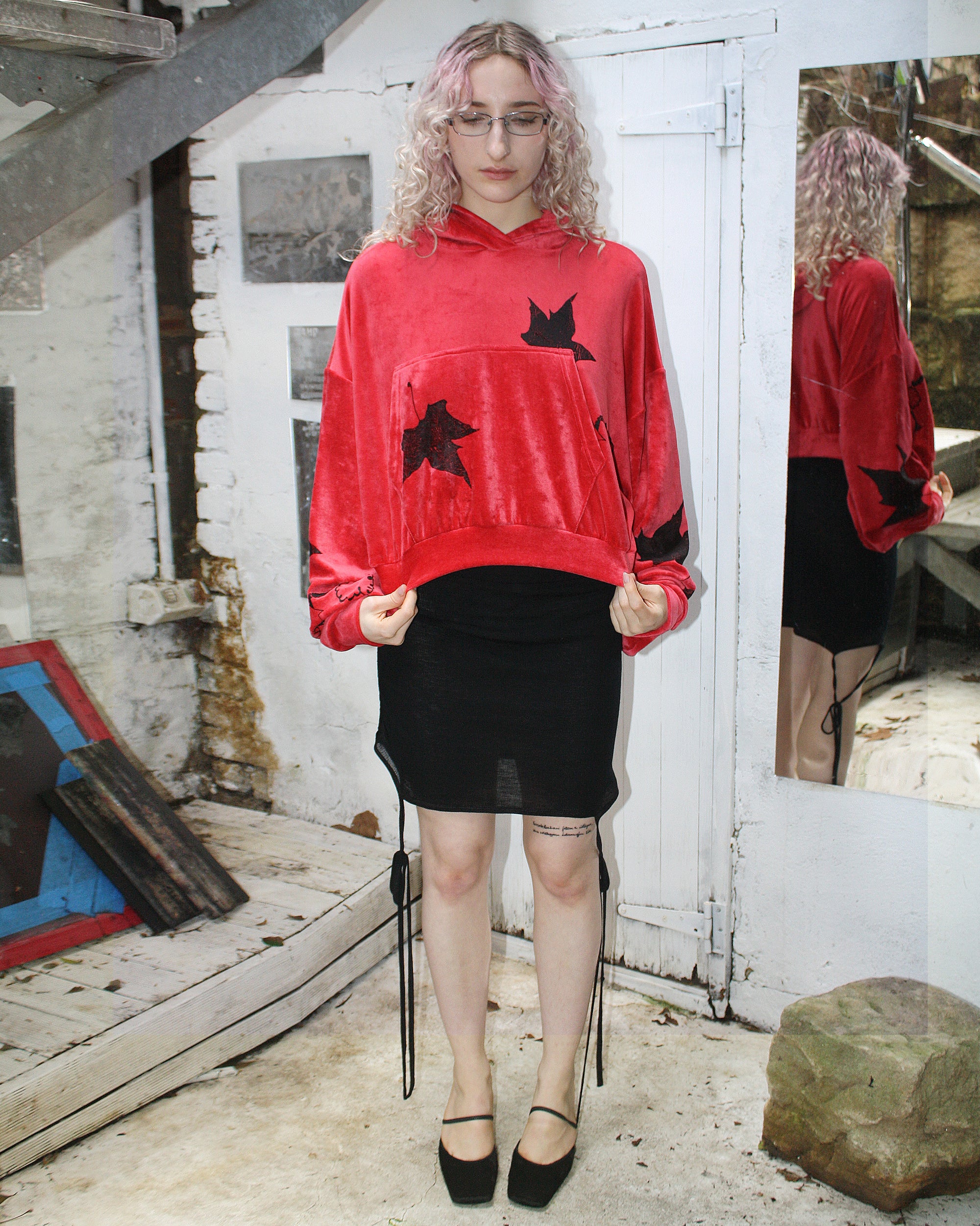 Yummy mummy hoodie in red