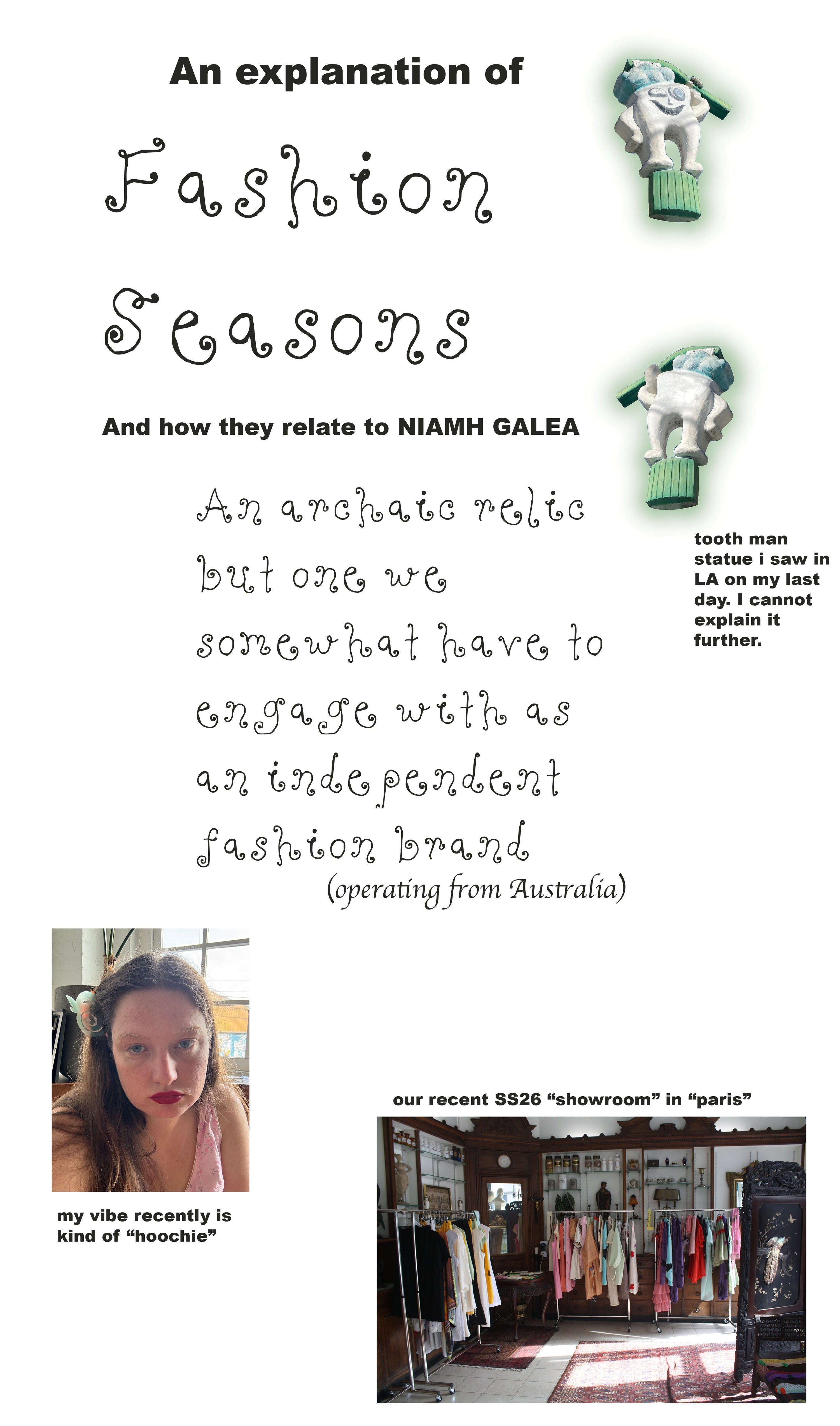 An explanation of fashion seasons and how they relate to NIAMH GALEA