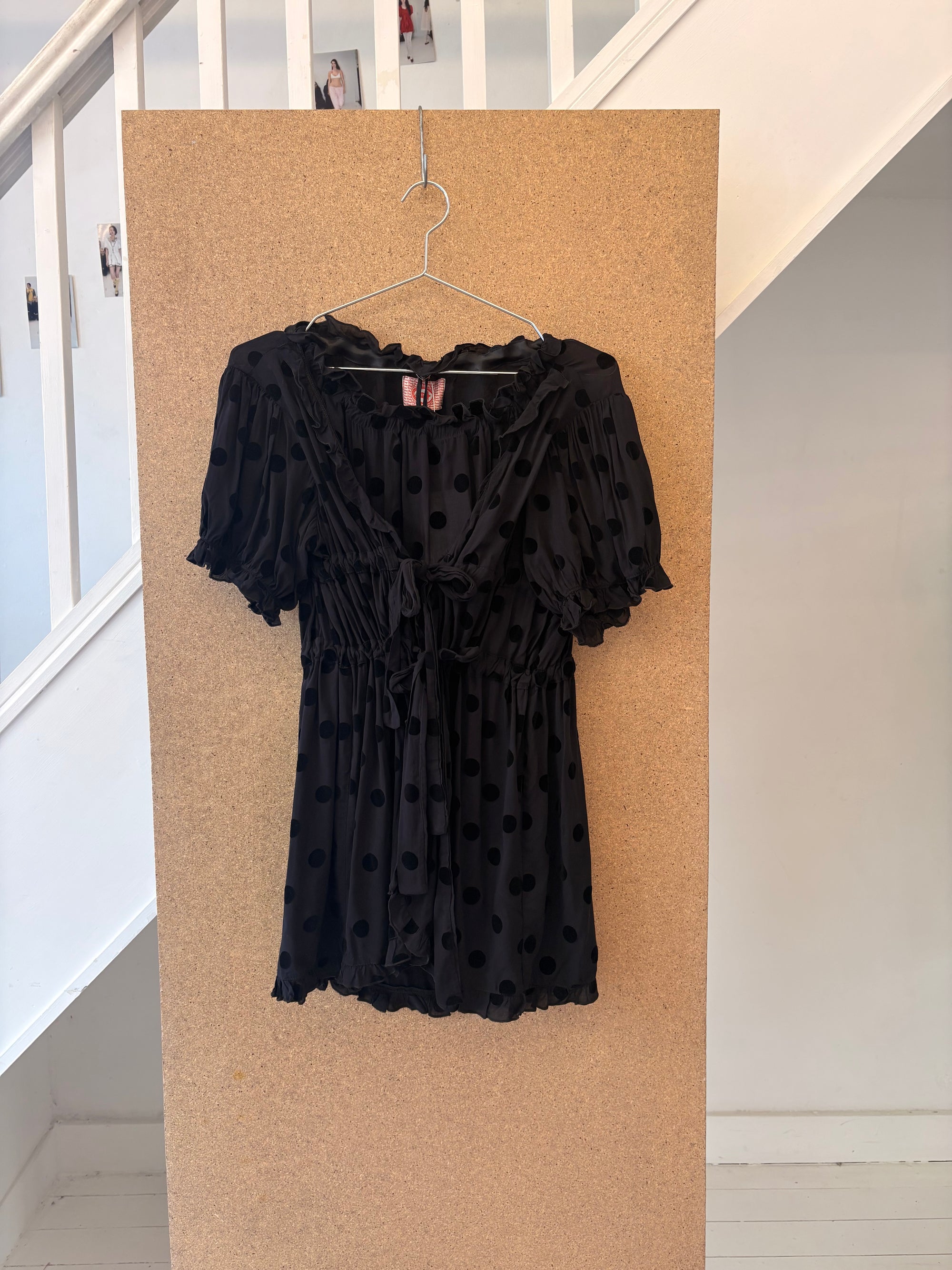 Black Polka Dot Baby Doll Dress