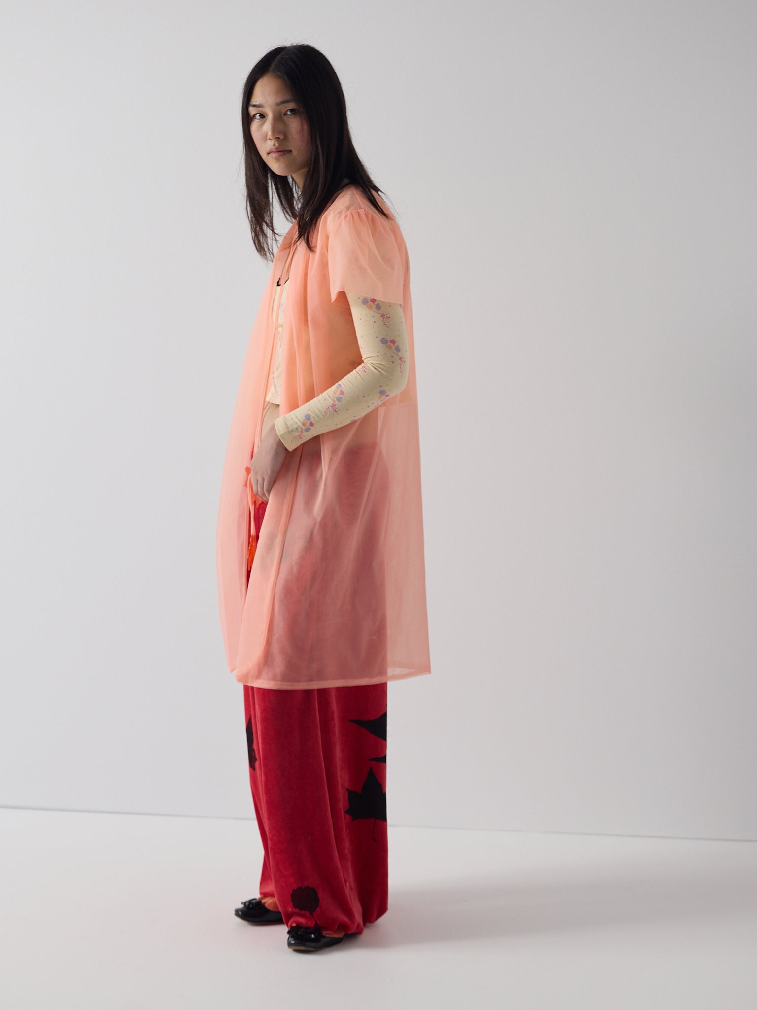 Soft flame peignoir