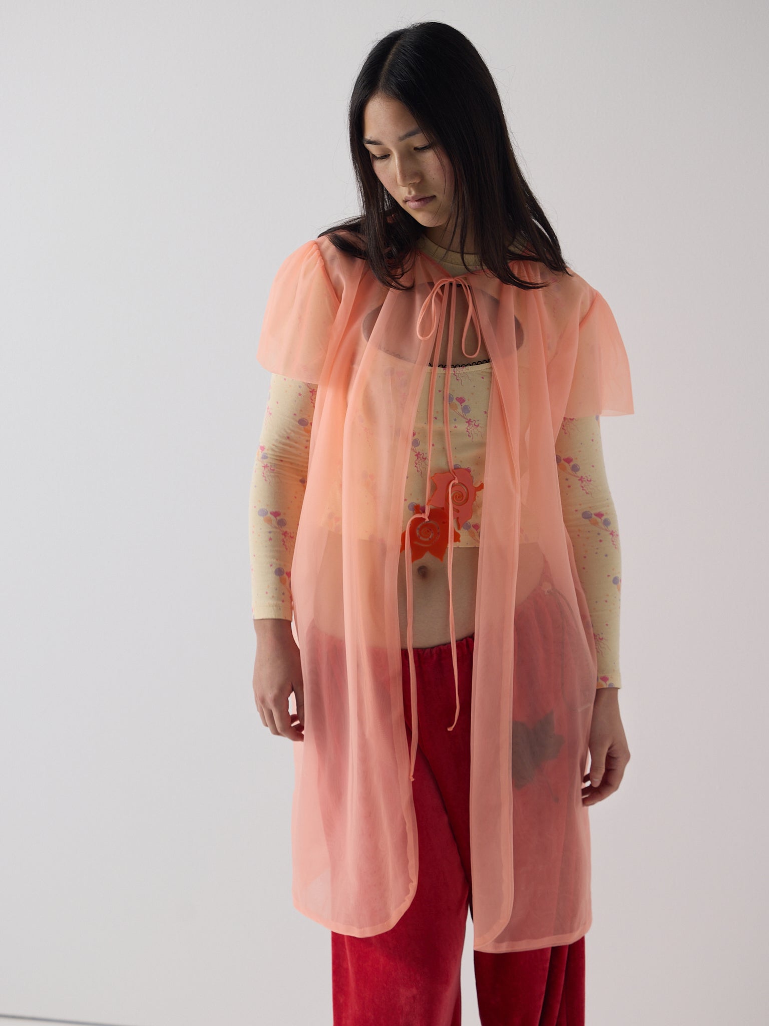 Soft flame peignoir