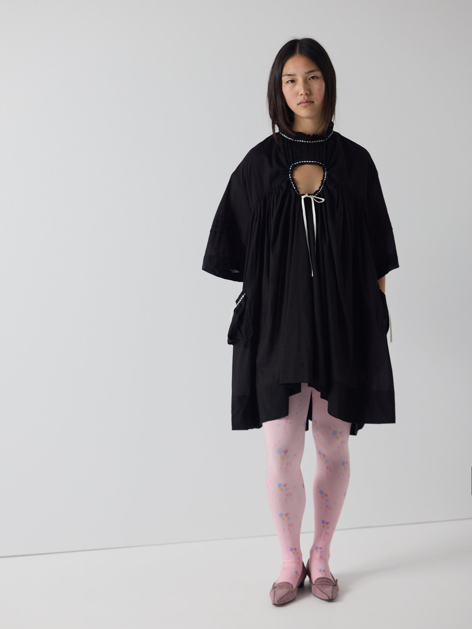 holy smock dress in black