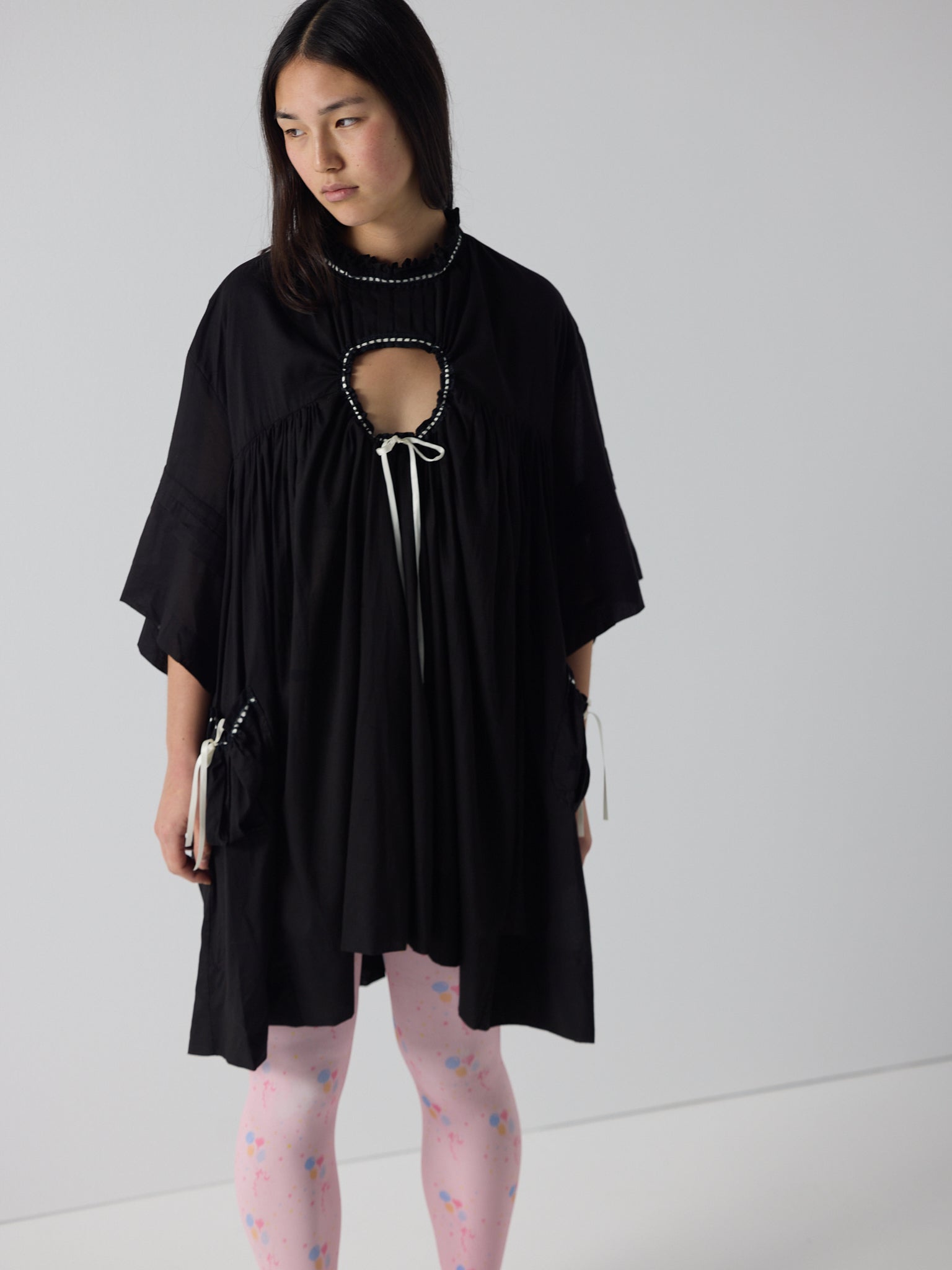 holy smock dress in black
