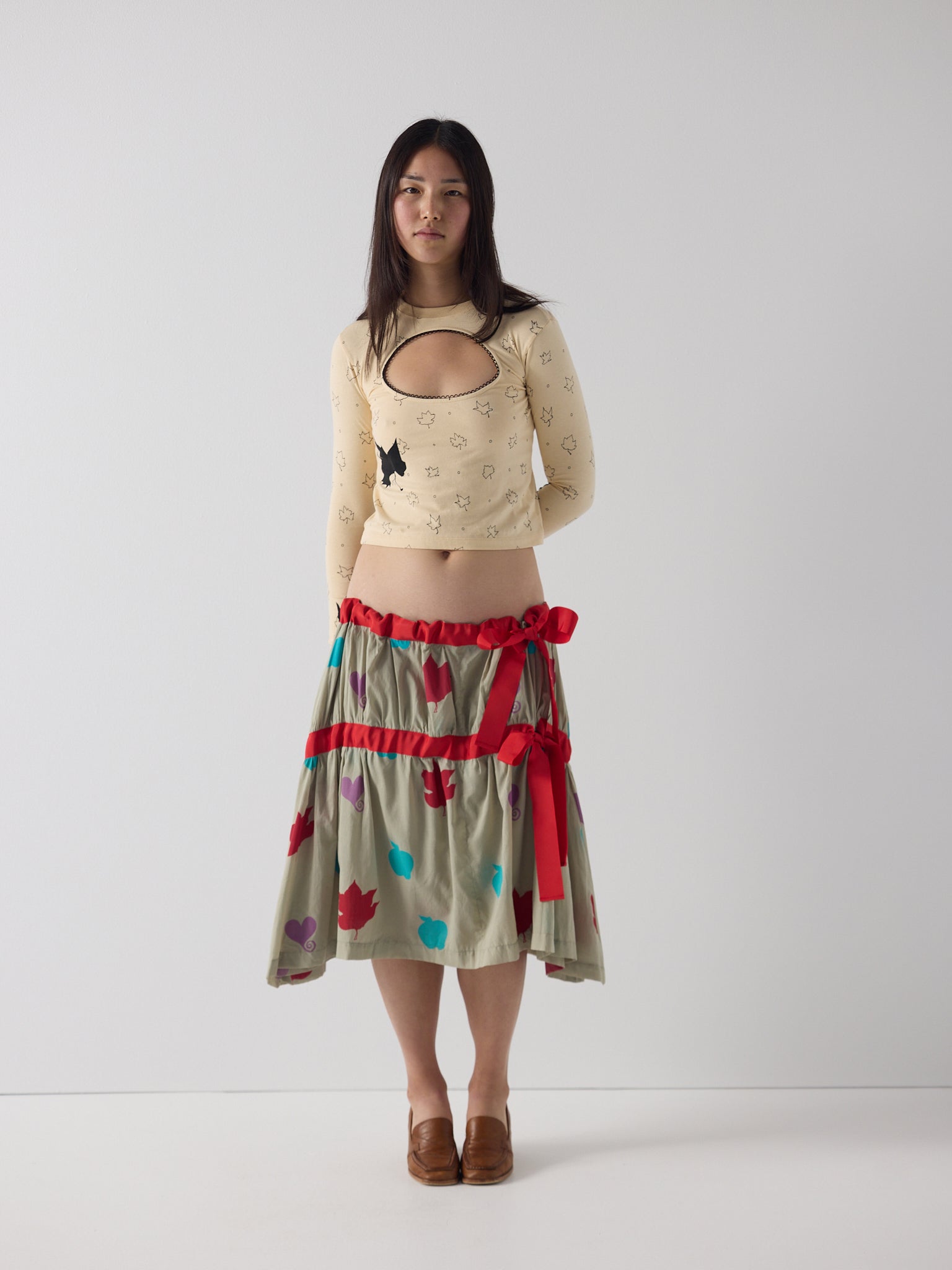 Apple Tiered Drop Waist Skirt