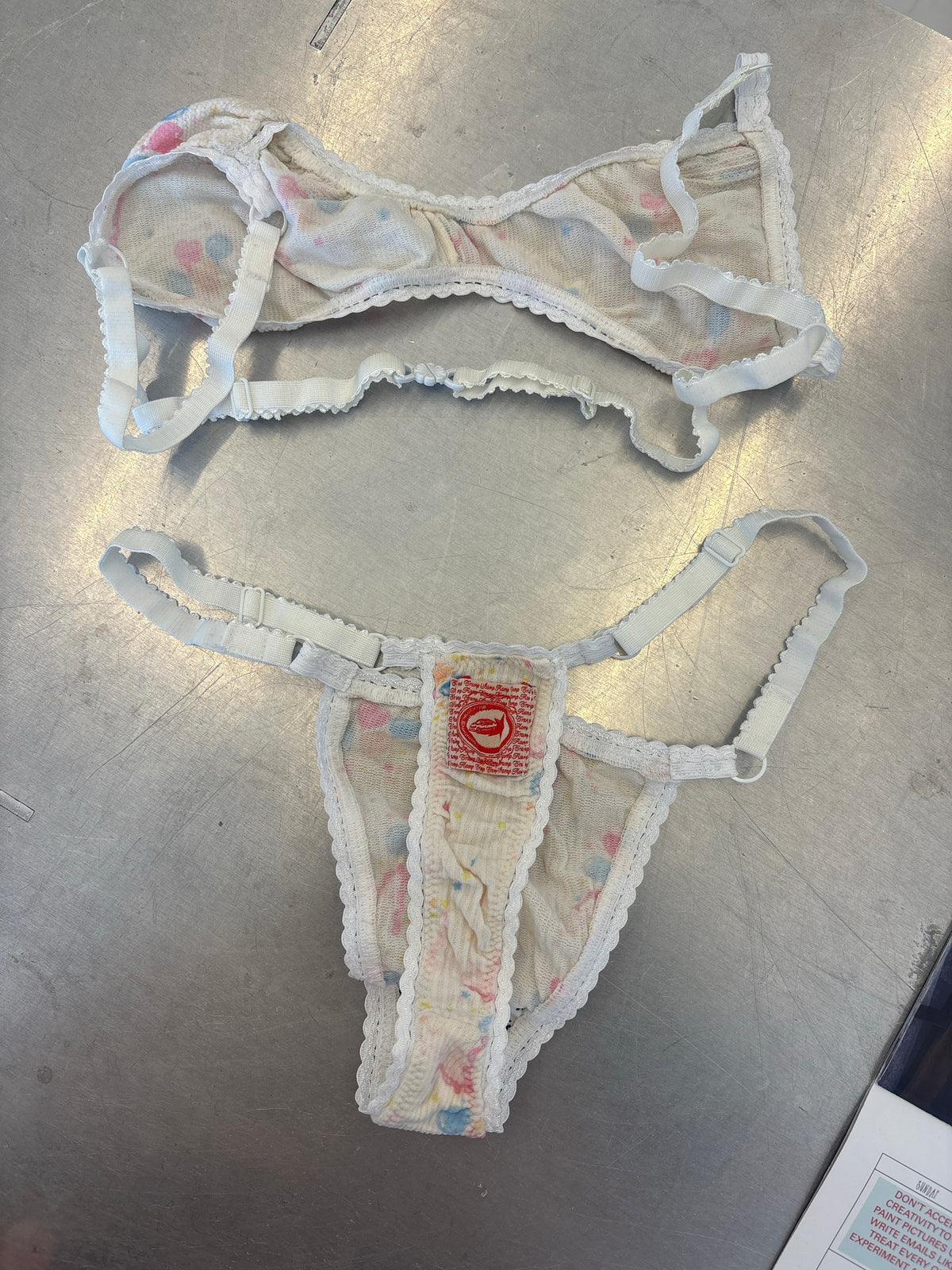 Asymmetrical Lingerie Set in Party Print - XXS-M