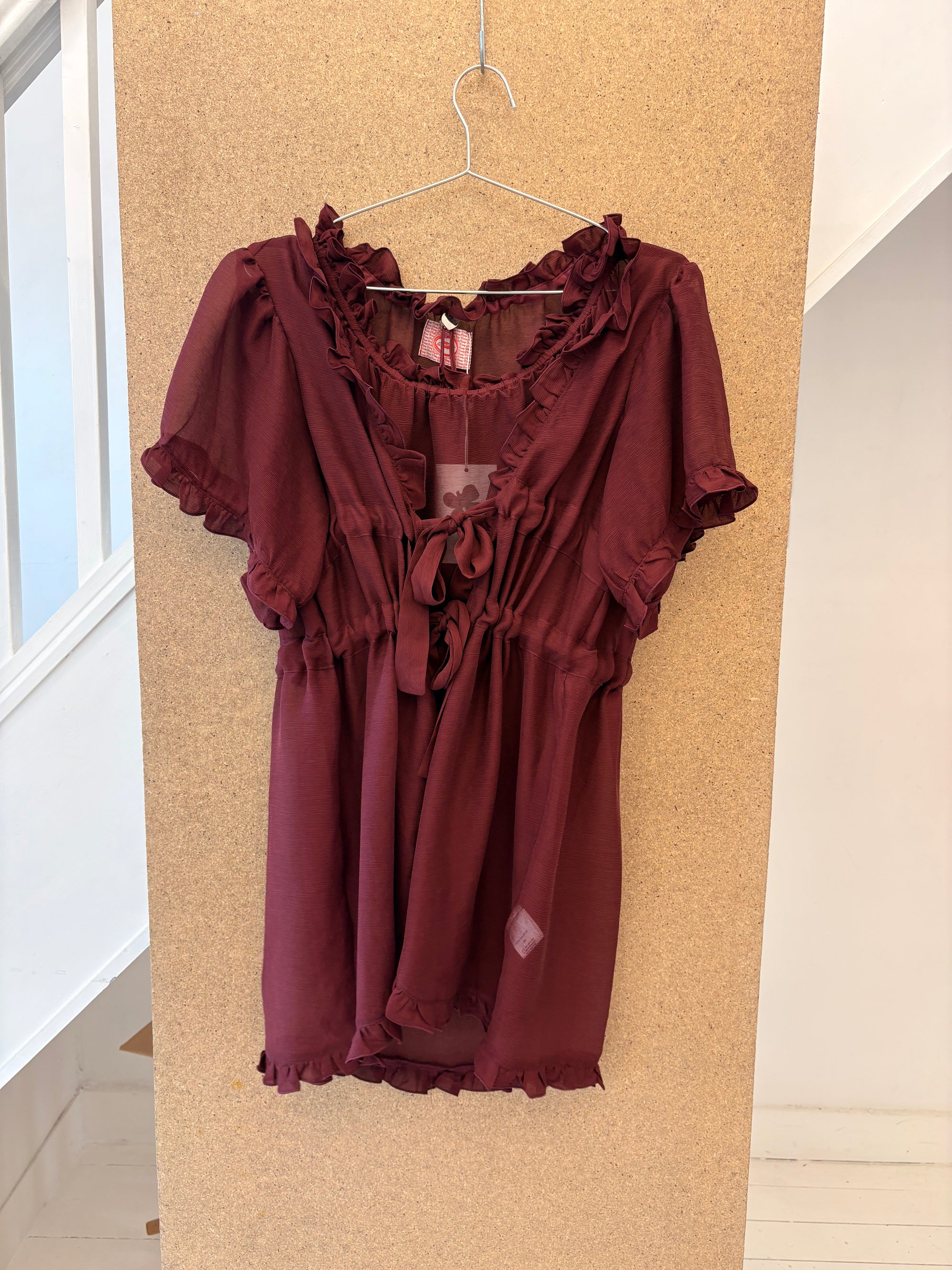 Burgundy Silk Babydoll