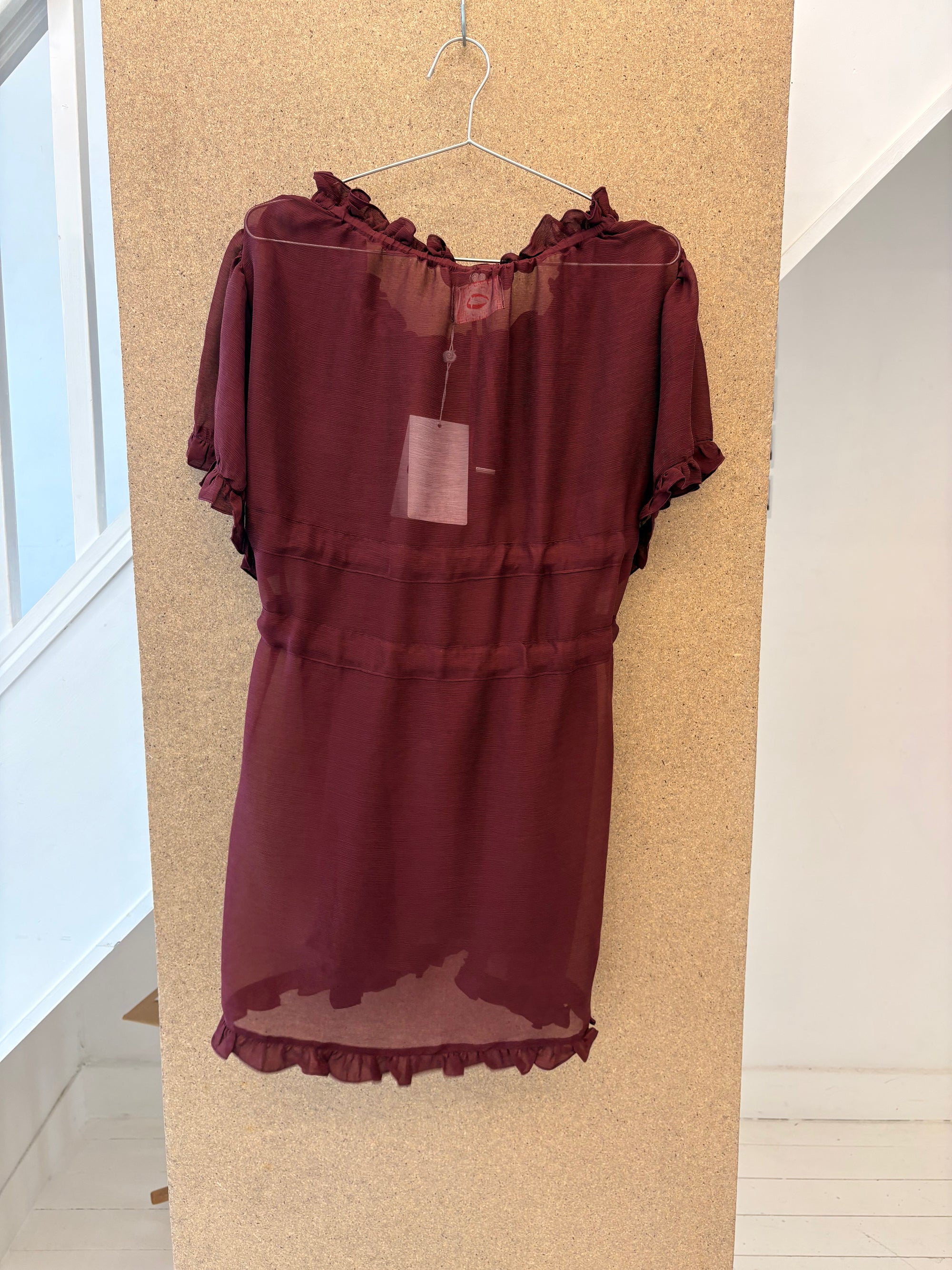 Burgundy Silk Babydoll