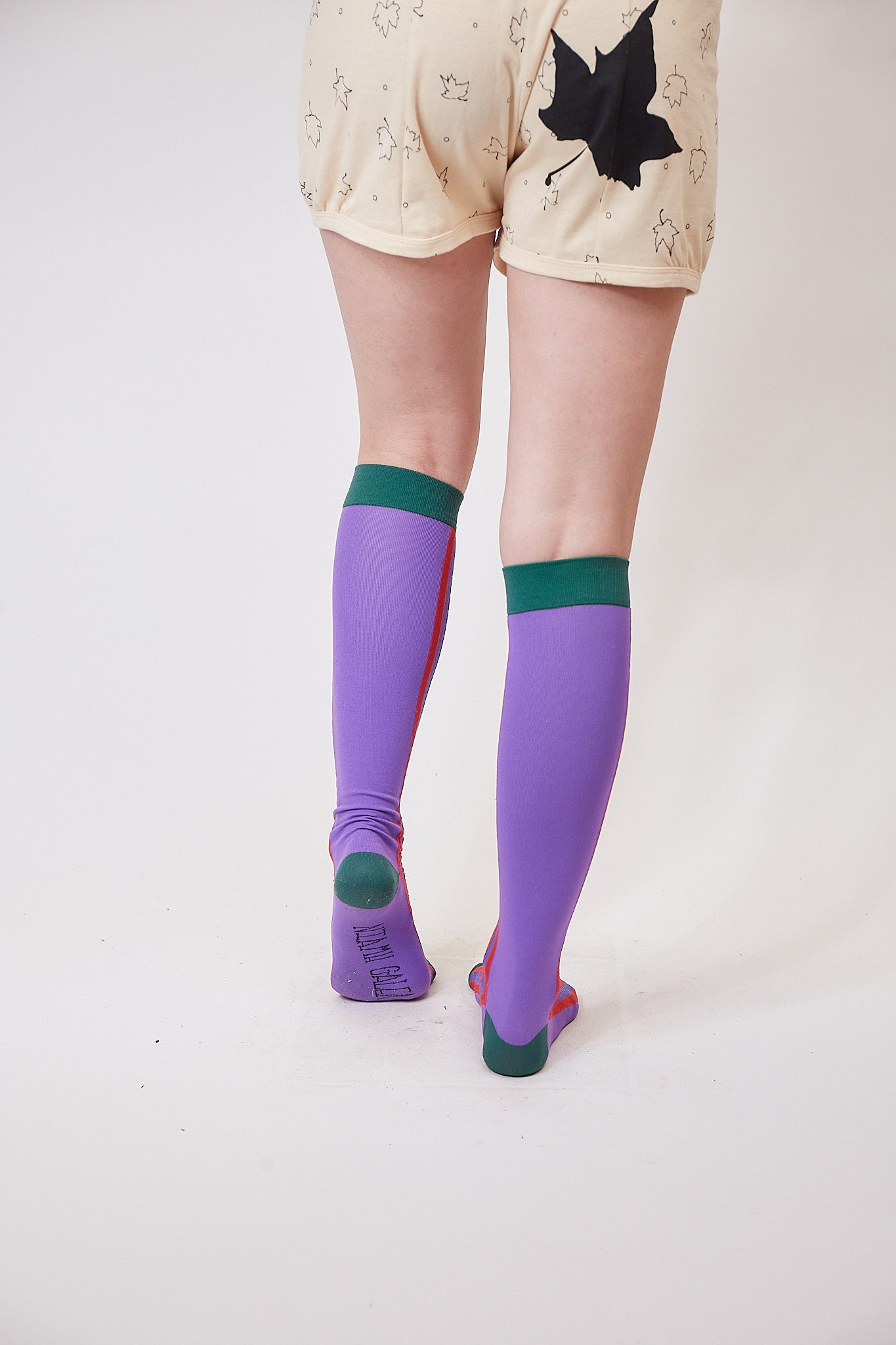 red stripe knee high socks