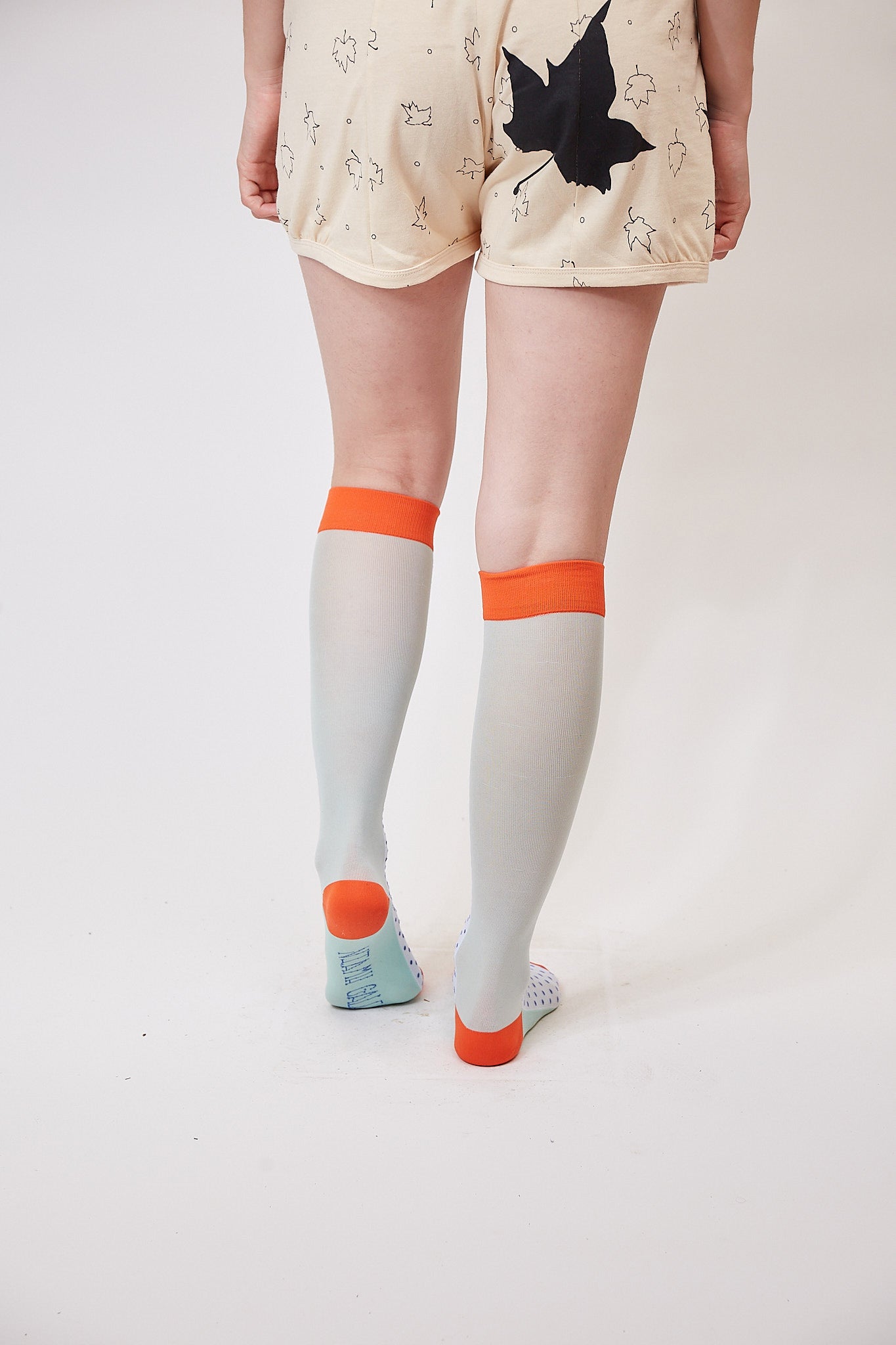 blue micro dot knee high socks