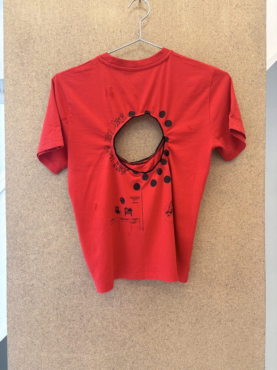 Logo removal baby tee in red (large)