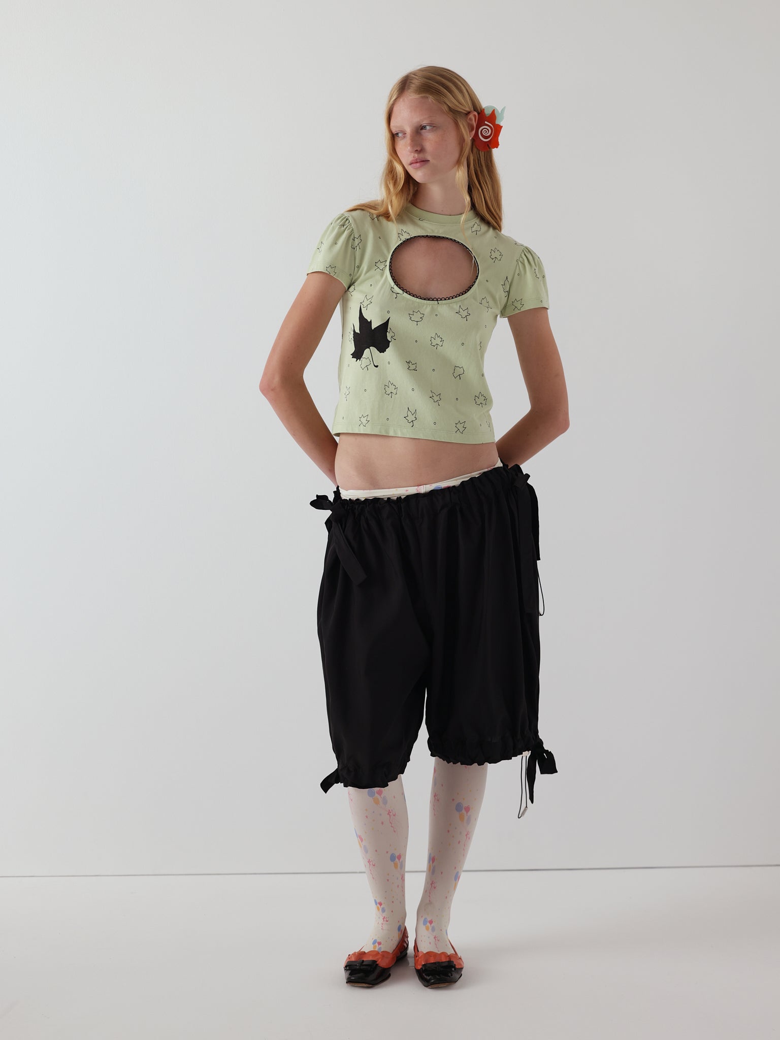 logo removal baby tee in misty jade