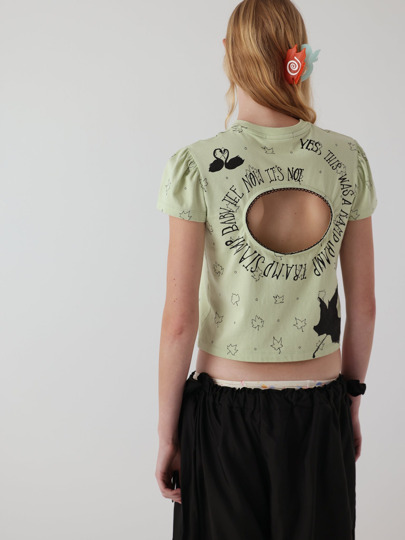 logo removal baby tee in misty jade