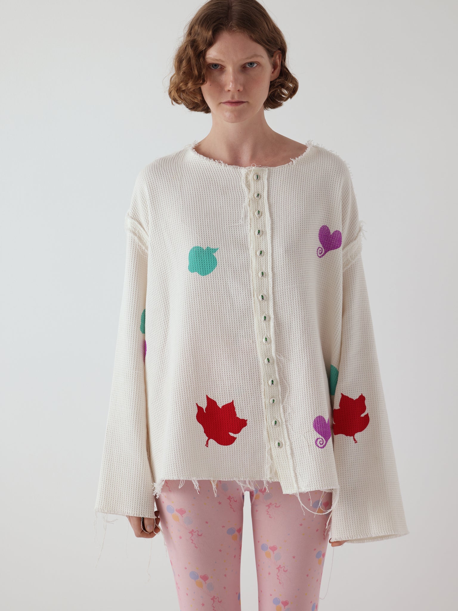 the niamh galea waffle groom shirt in white, a beachy boxy shirt in 100% recycled cotton waffle