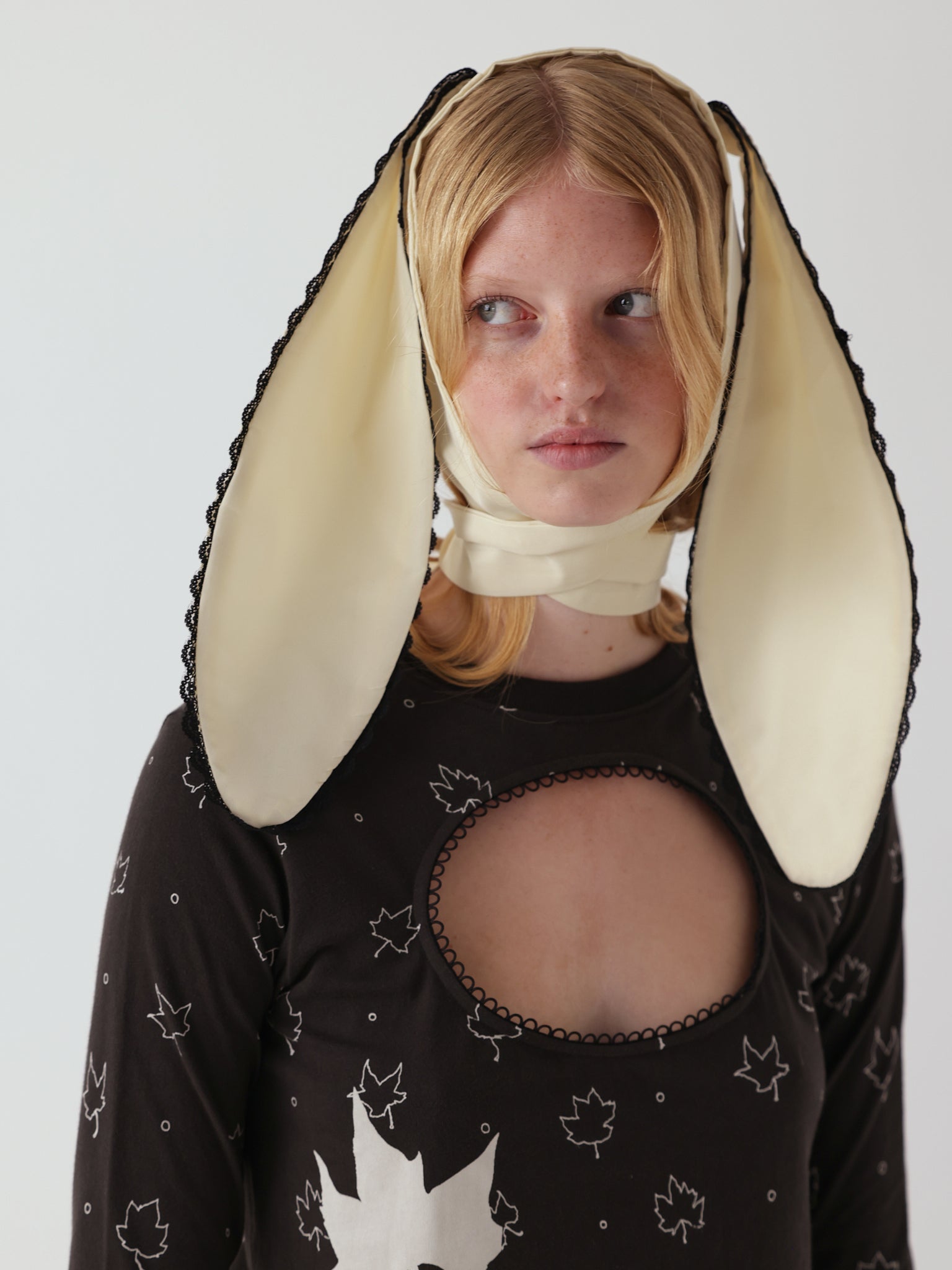 Lace trimmed bunny ears