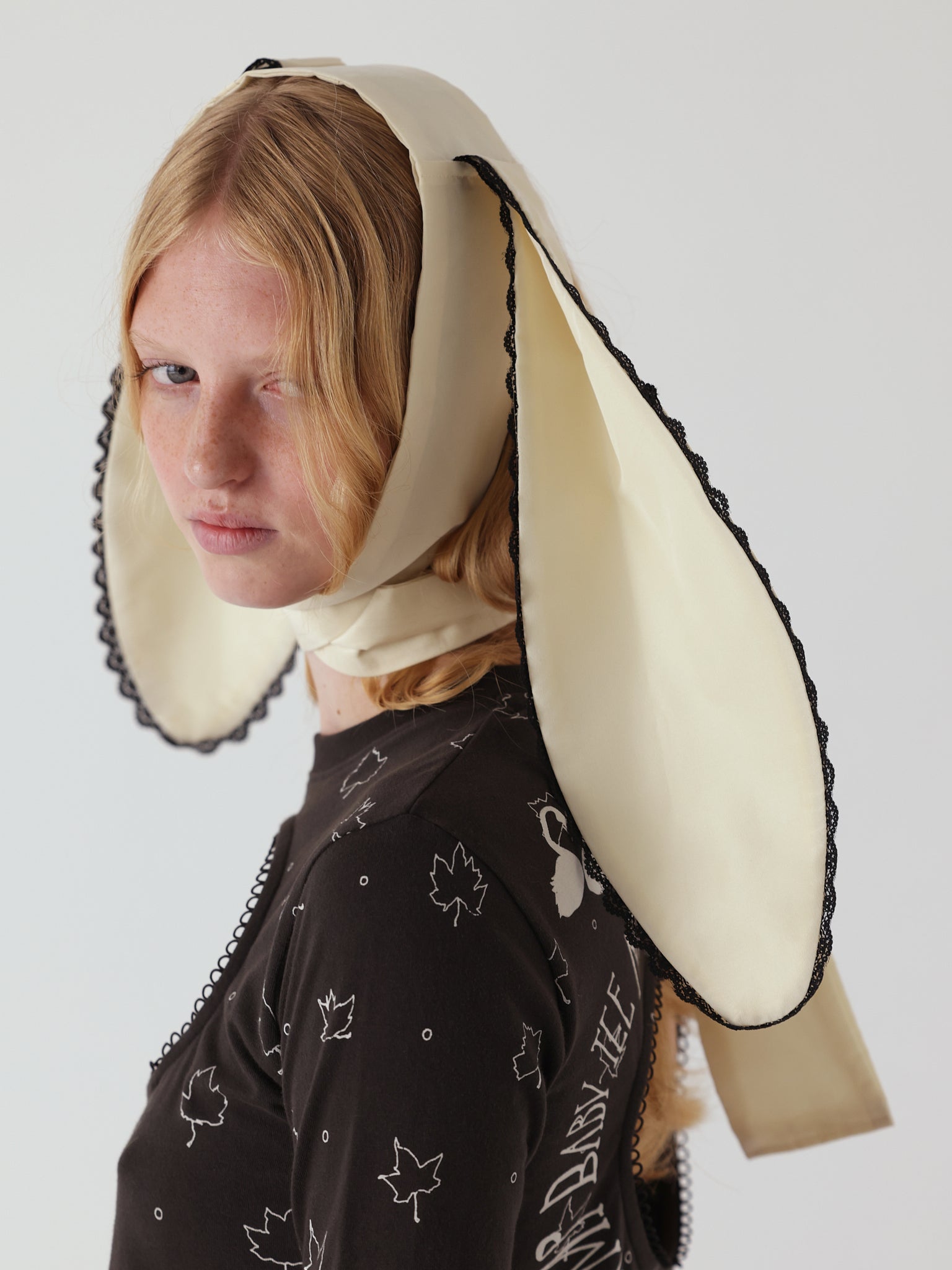 Lace trimmed bunny ears