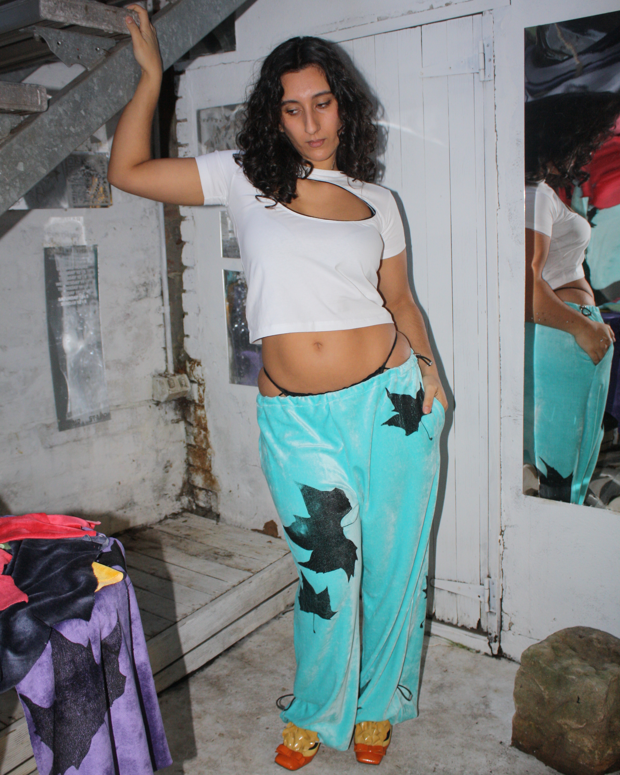 Yummy Mummy Trackpants in aqua
