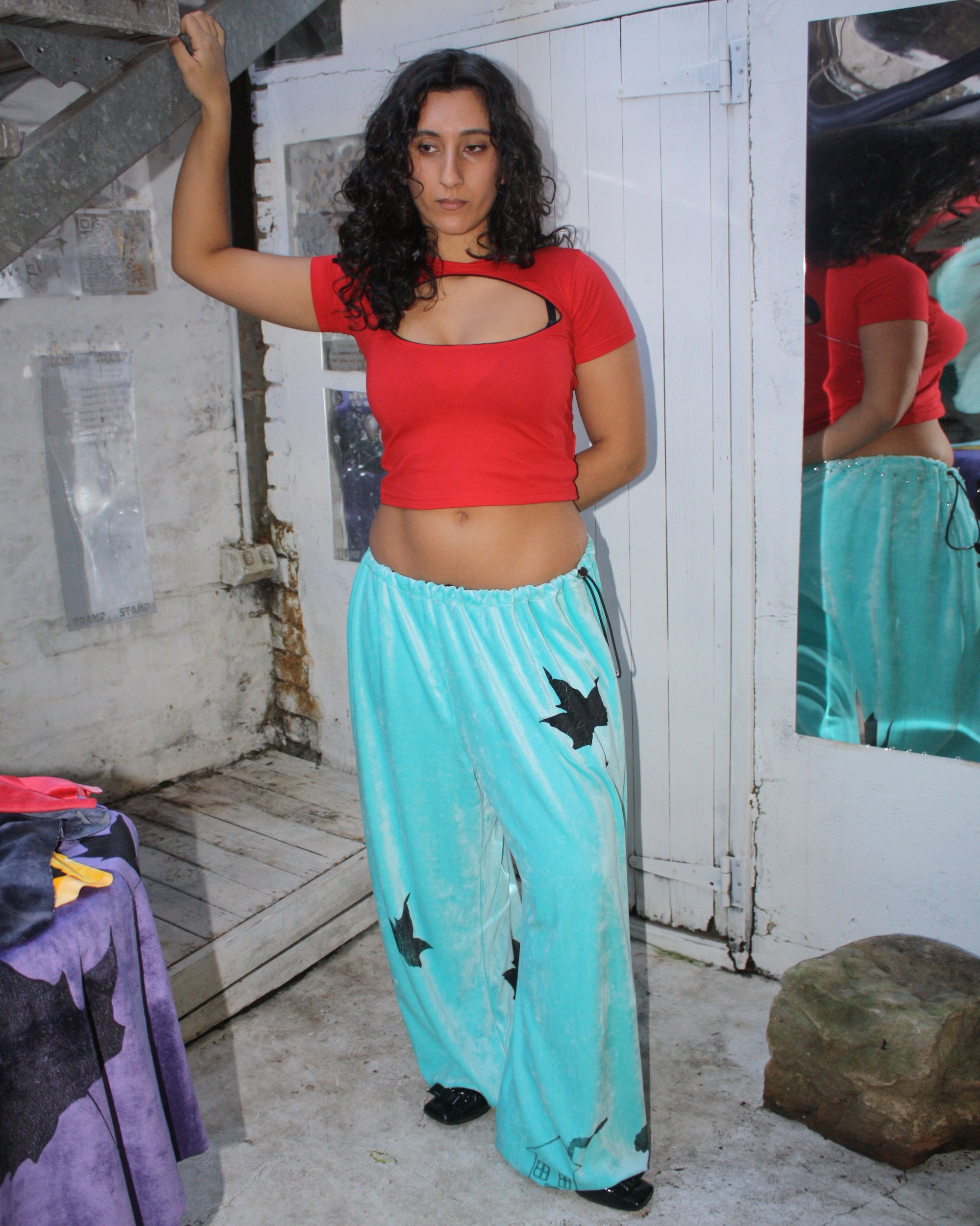 Yummy Mummy Trackpants in aqua