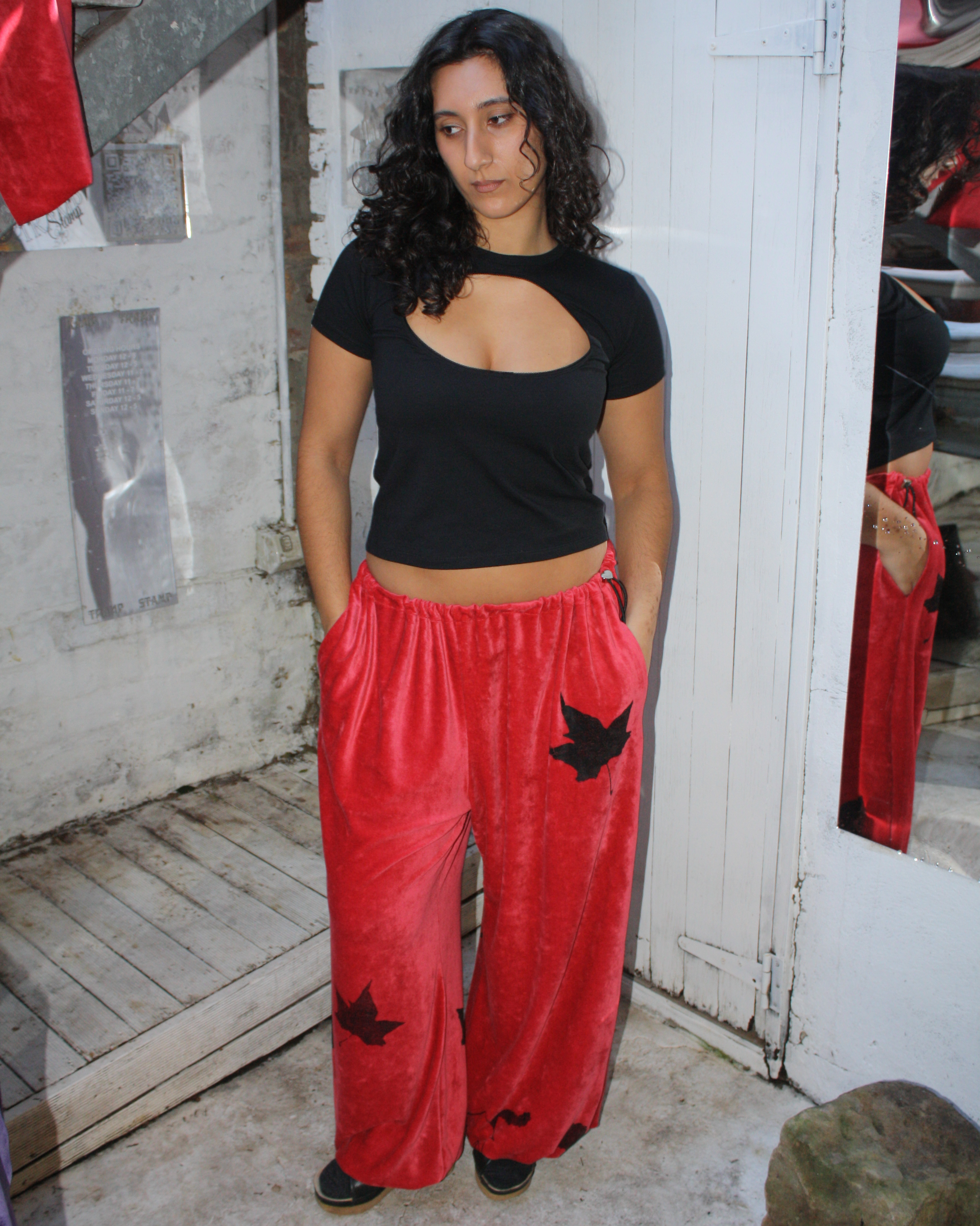 Yummy Mummy Track Pants in red