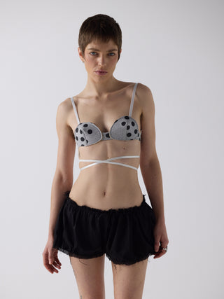 logo reusal bullet bra in grey marle