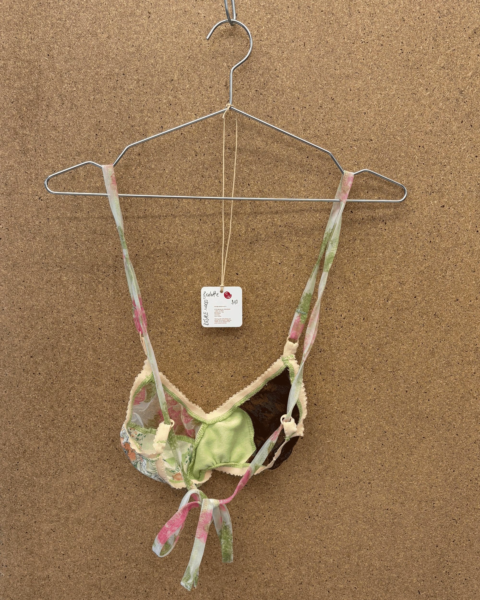 Assymmetrical patchwork bralette