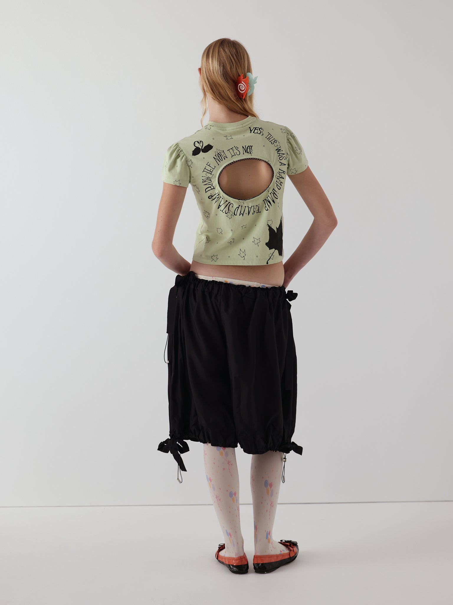 logo removal baby tee in misty jade