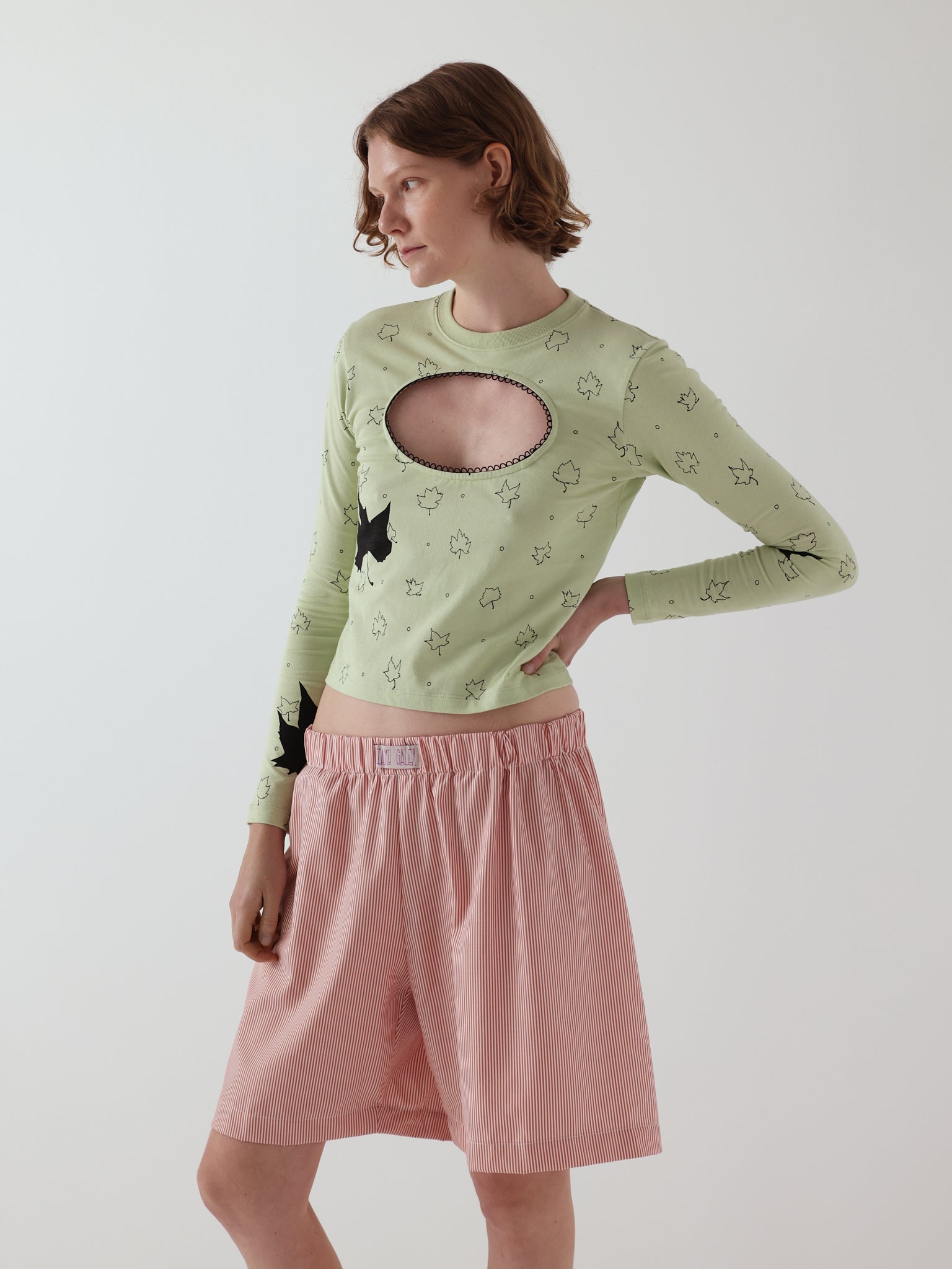 Logo removal long sleeve in misty jade