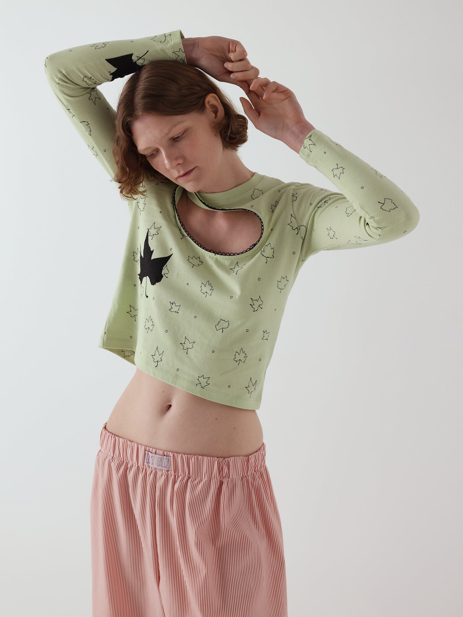 Logo removal long sleeve in misty jade