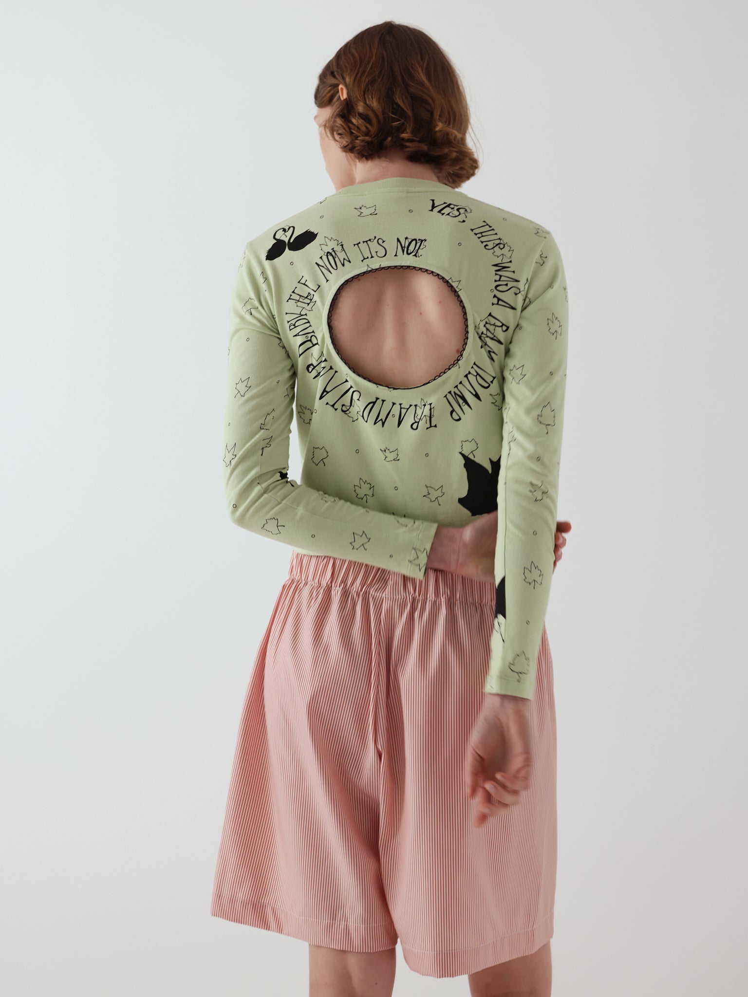 Logo removal long sleeve in misty jade