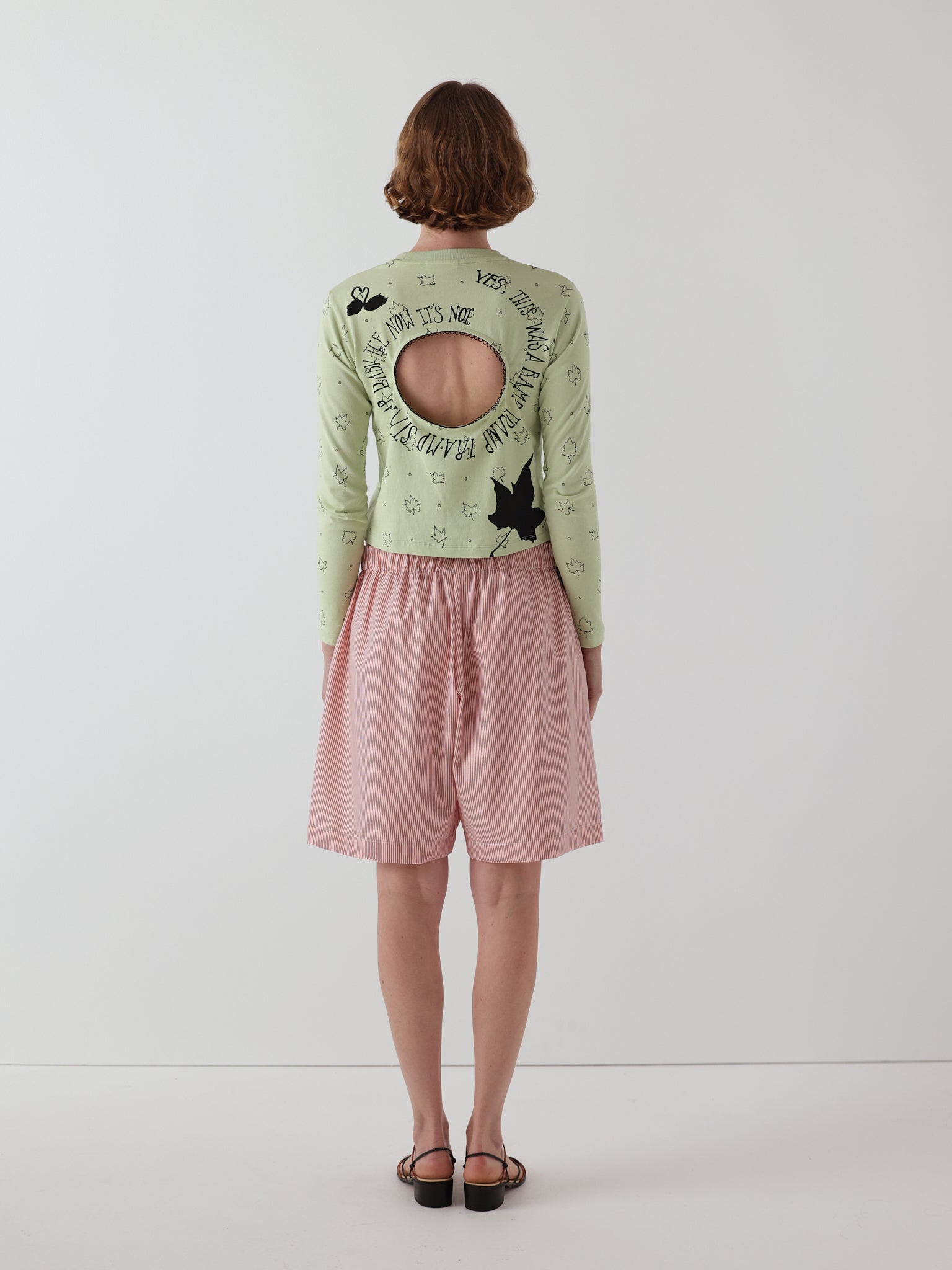 Logo removal long sleeve in misty jade