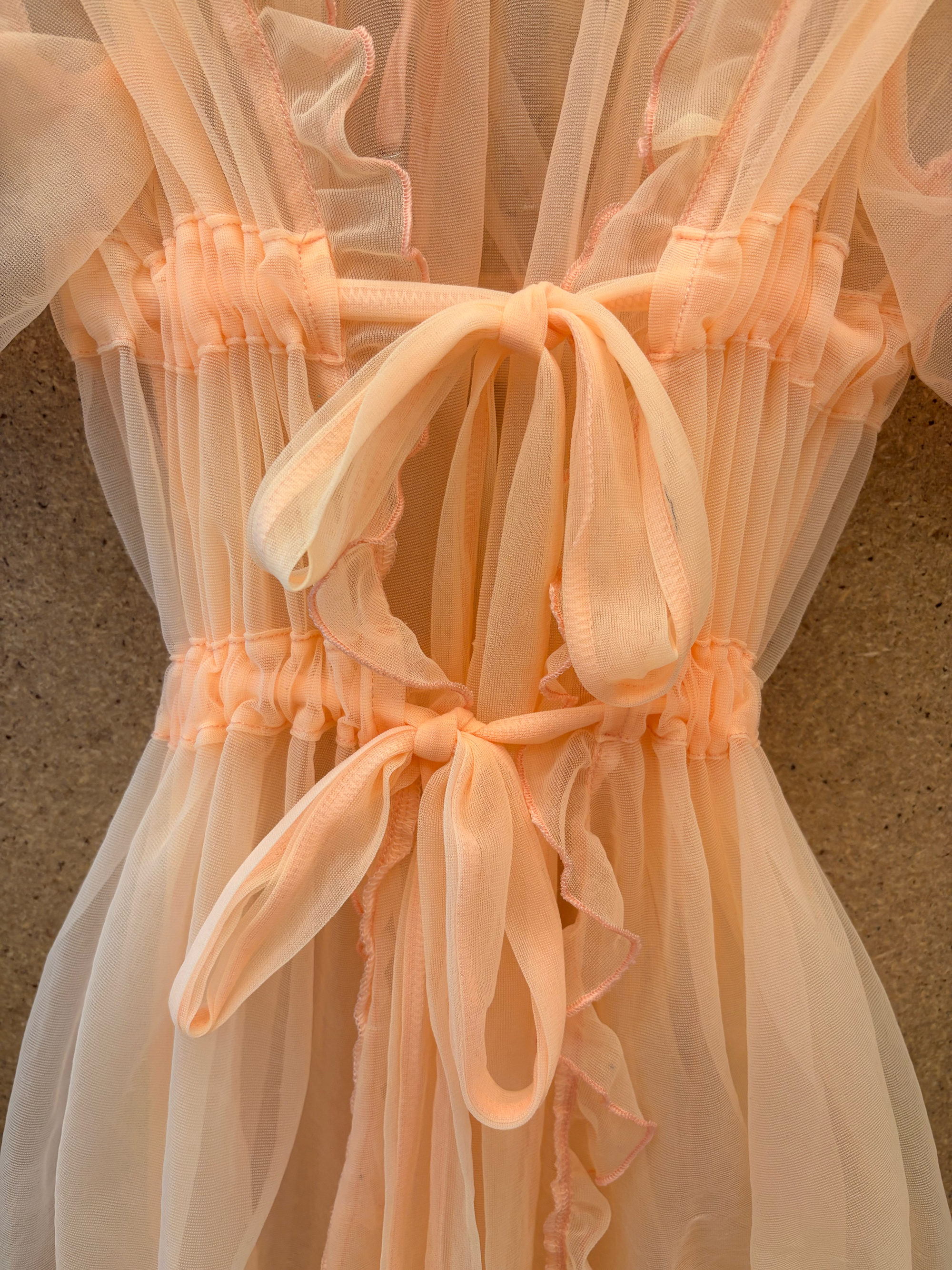 orange nylon tricot babydoll dress orange nylon tricot babydoll dress