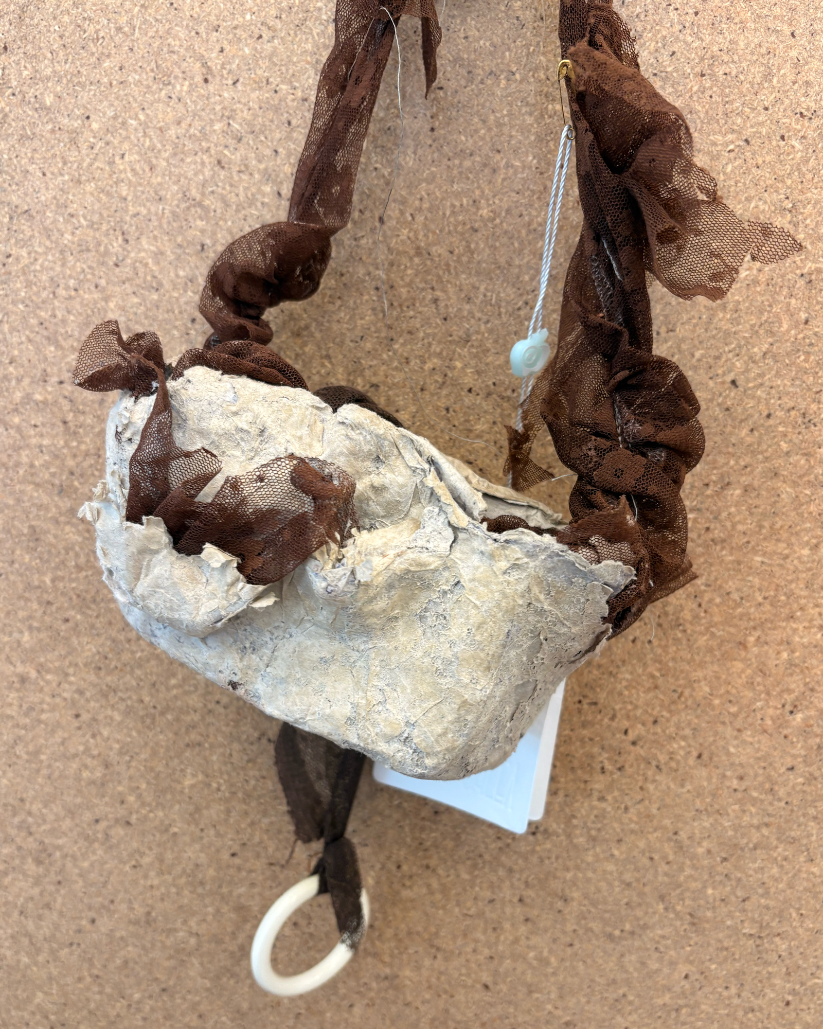 butterfly pea flower tea papier mache handbag