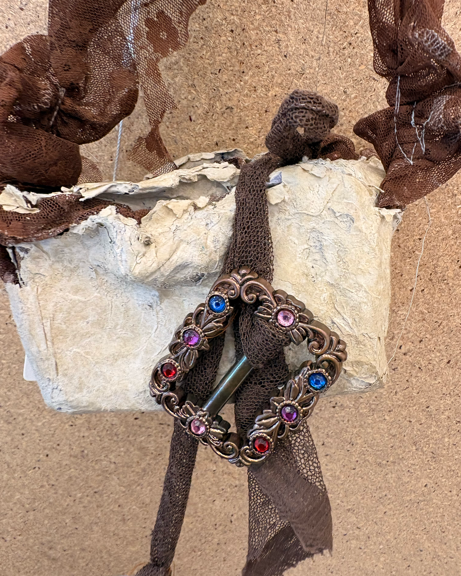 butterfly pea flower tea papier mache handbag