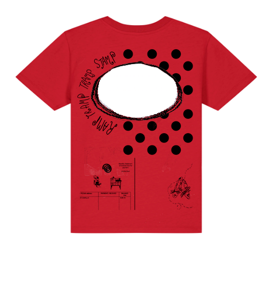 Logo removal baby tee in red (large)