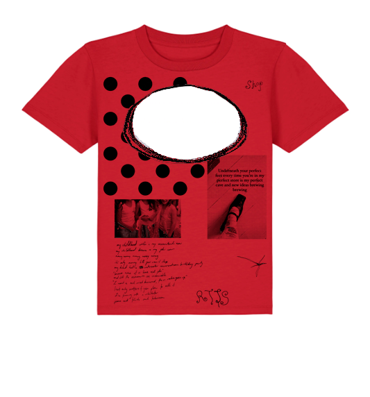 Logo removal baby tee in red (large)