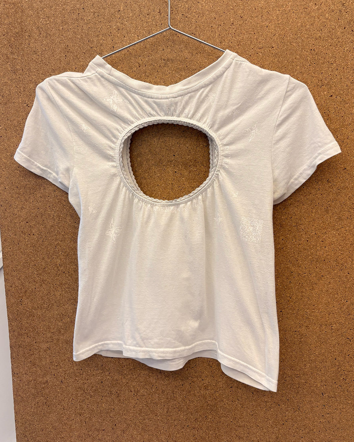 logo removal baby tee in white on white (large)