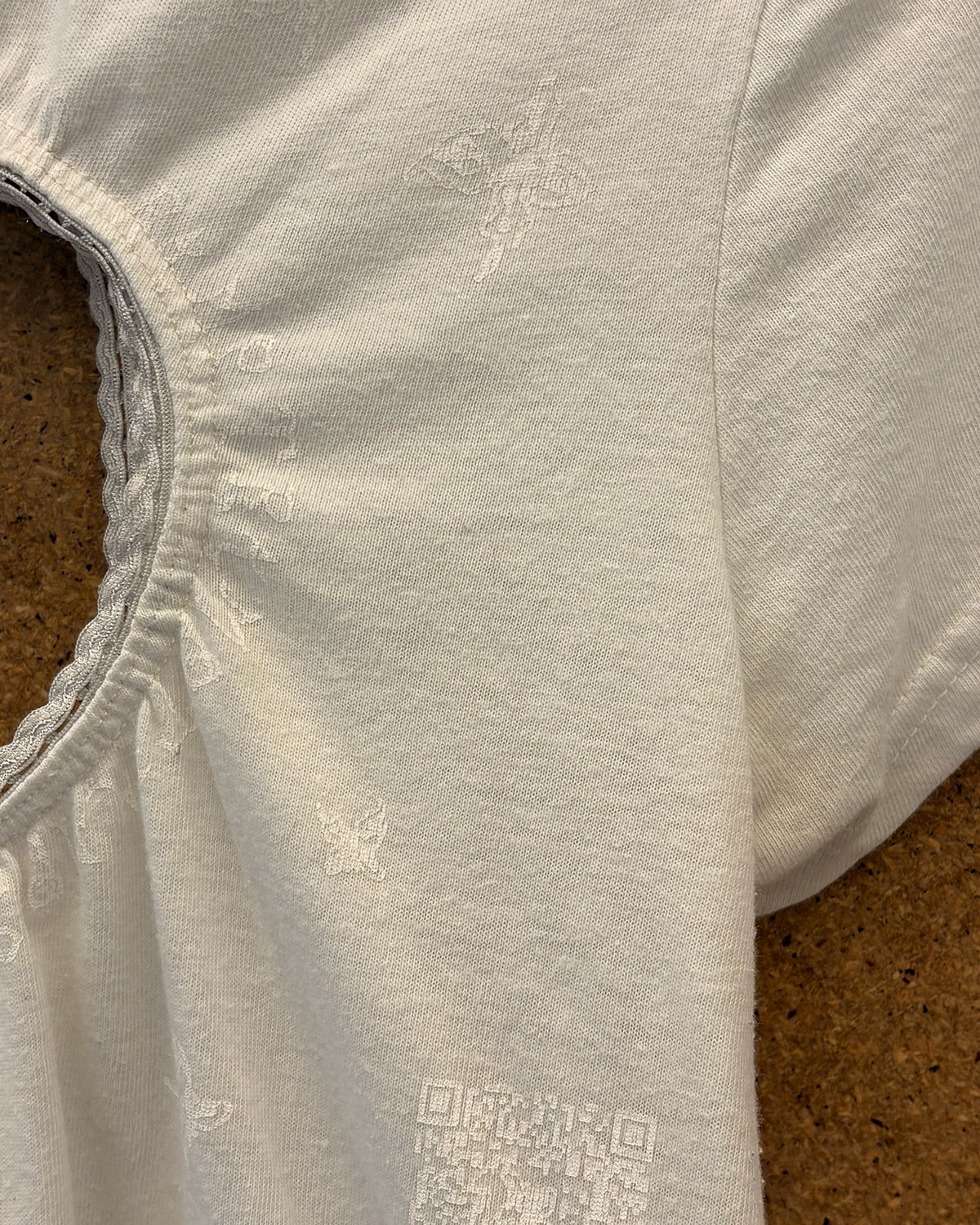 logo removal baby tee in white on white (large)