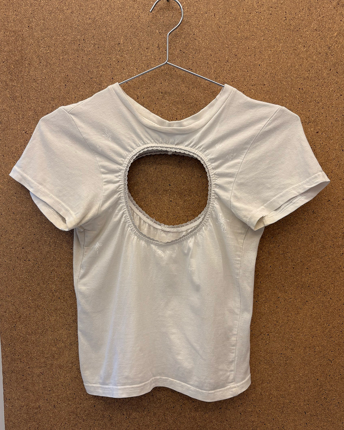 logo removal baby tee in white on white (large)