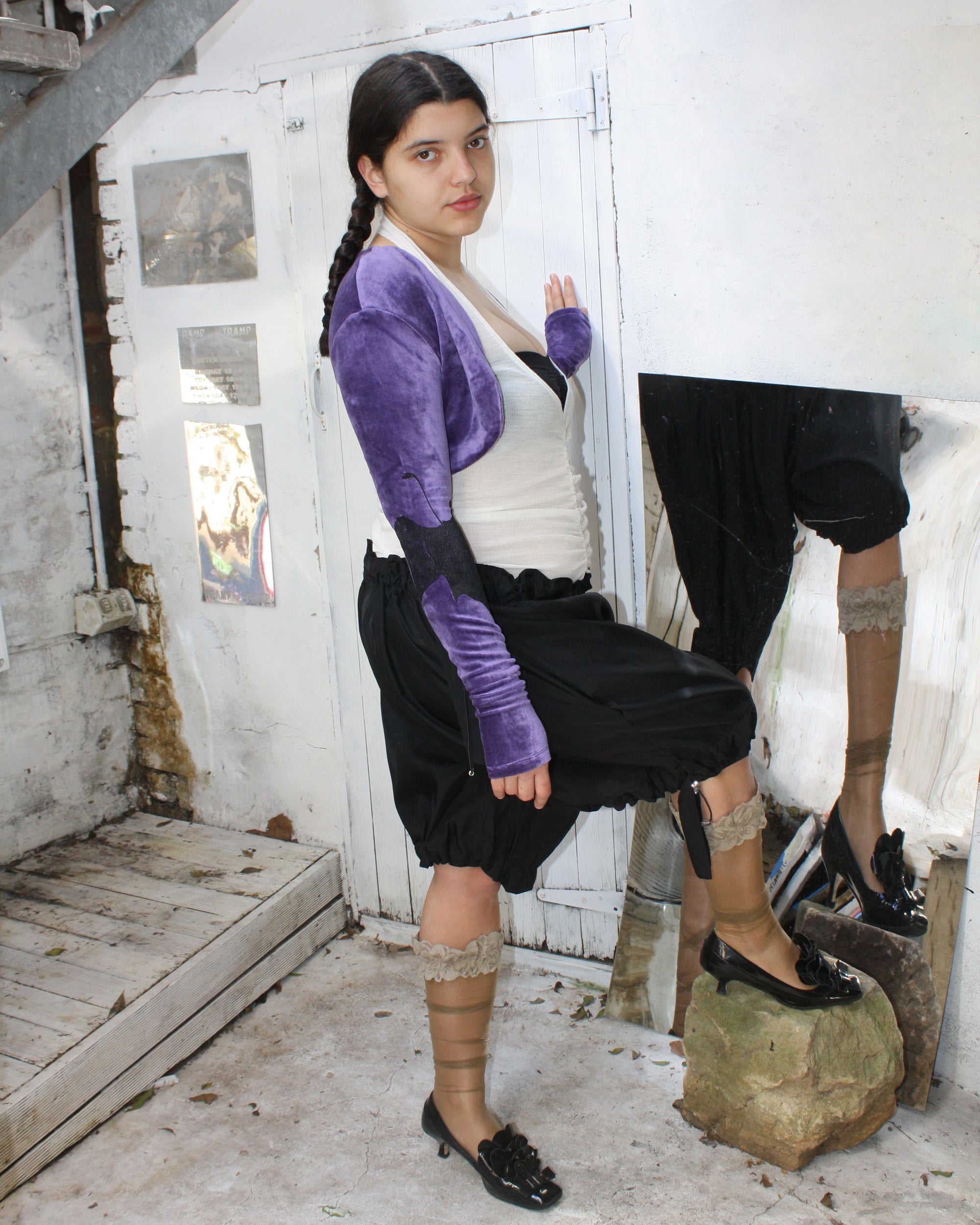 Yummy mummy bolero in grape